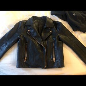 BLANKNYC Faux Leather Moto Jacket - Removable Hood